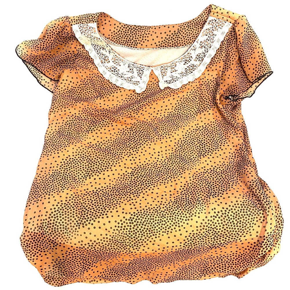 Leopard Print With Embroidered Collar. Size Small. - image 1